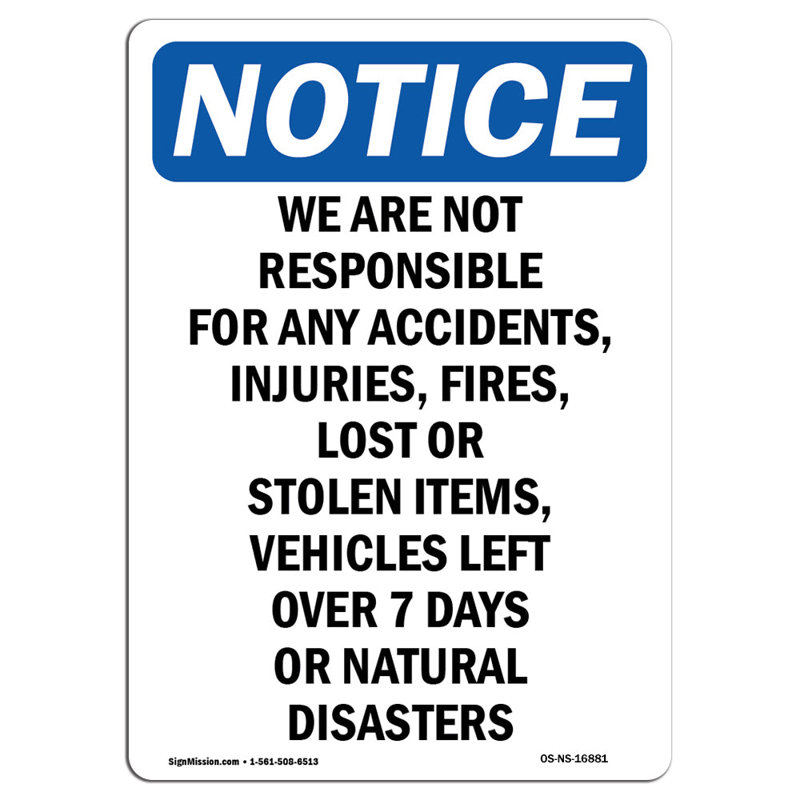 Nous ne sommes pas responsables des accidents