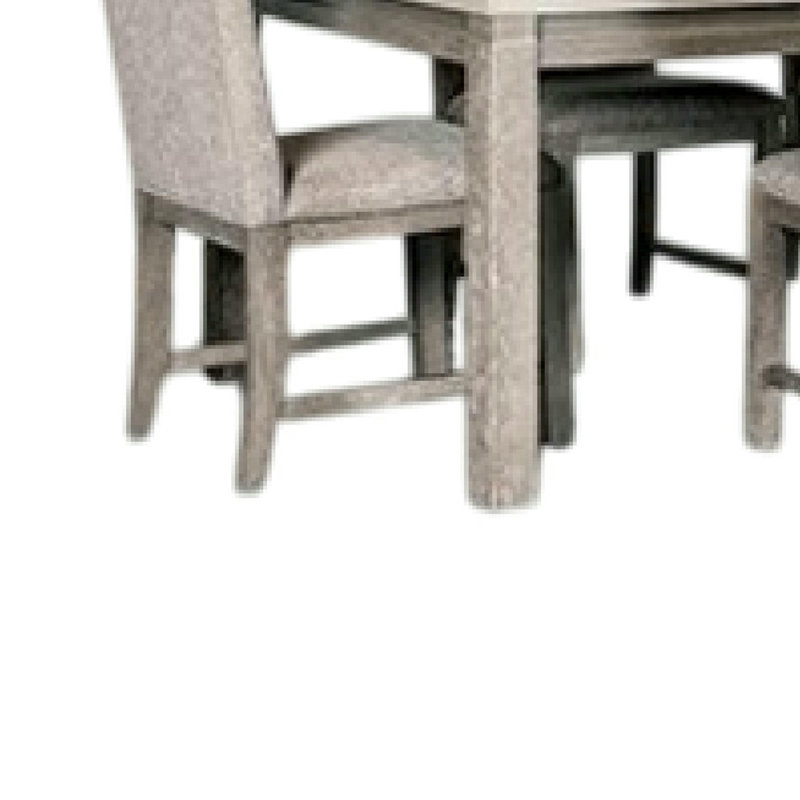 Ensemble de salle à manger 7 pièces Gris, table rectangulaire, 6 chaises en tissu gris, gris pierre