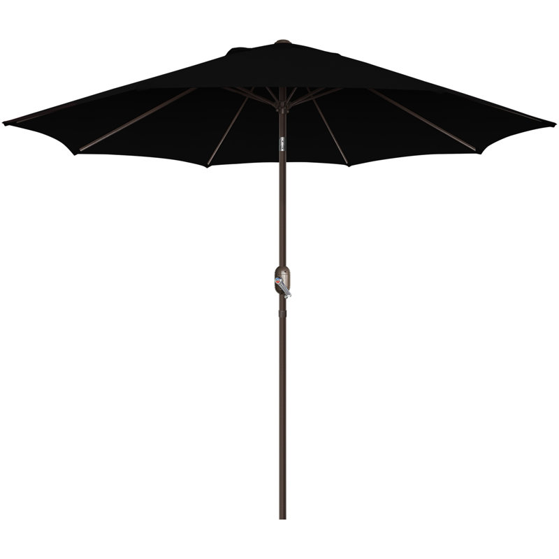 Parasol de marché 108 po avec fonction de levage à manivelle et inclinaison Selest, Noir