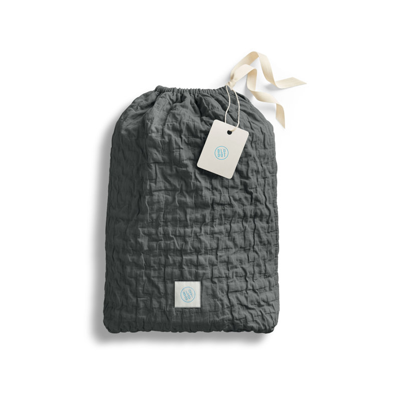 Popple Duvet Cover Set, Charcoal, King Duvet Cover + 2 King Shams