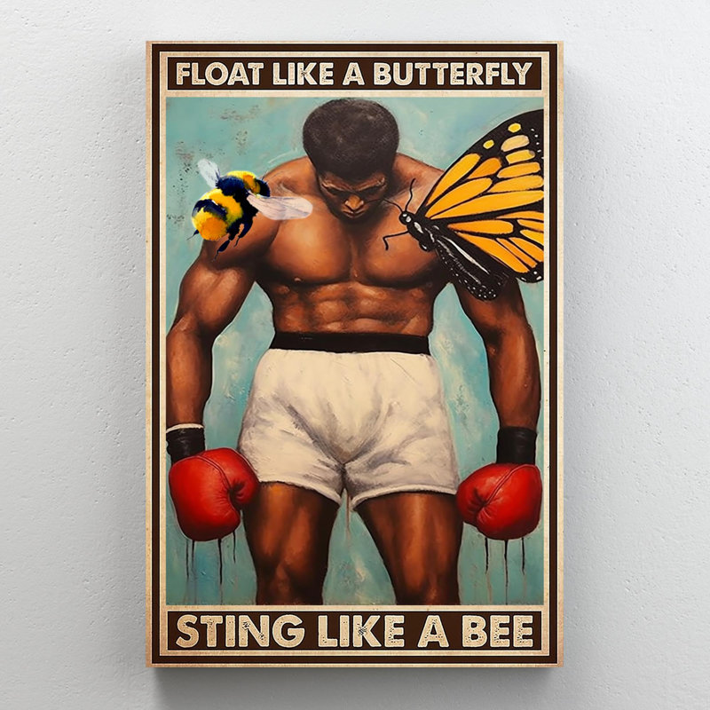 Impression sur toile Kristofa Boxing Float Like A Butterfly, H 36 po x l 24 po x P 1,25 po
