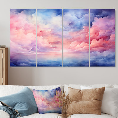 Ensemble d'art mural rose 4 pièces