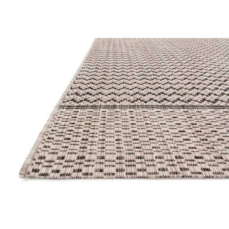 Tapis intérieur / extérieur gris / noir Shanklin, Rectangle 2 pi 2 po x 3 pi 9 po