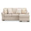 Jimy Sofa Chaise With 4 Pillows, Flared Arms, Jute Beige Nuvella, 91 Inch