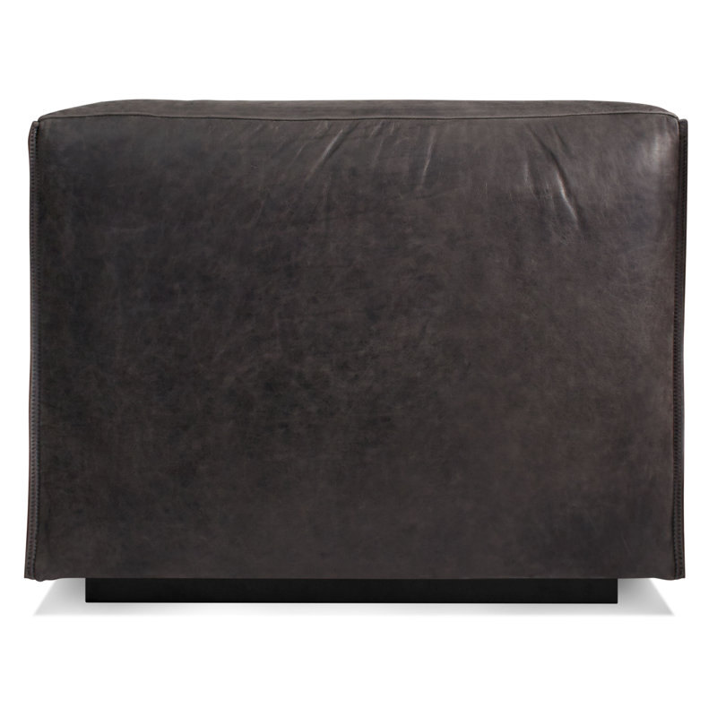 Cleon Slipper Chair, Slate Genuine Leather