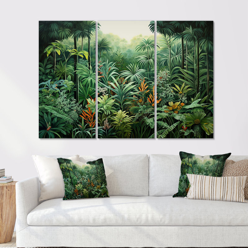 Ensemble de décoration murale Tropical Wilderness Escape I - Jungle, Toile tendue, H 40 po x l 60 po x P 1 po