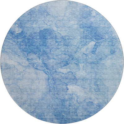 Premium Machine Washable Prisco Blue Rug