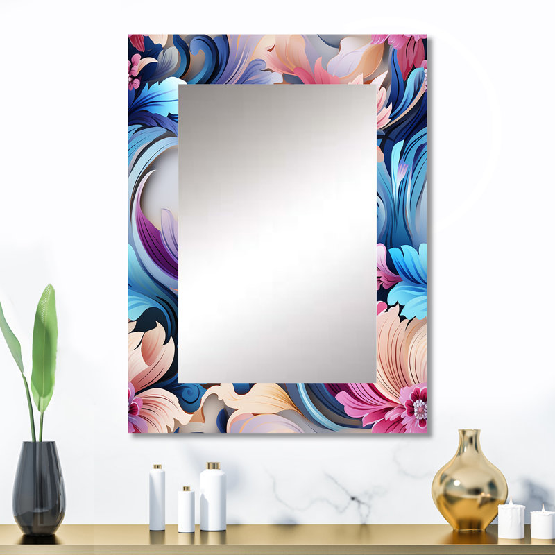 Motif de cachemire rose et mauve Aididam, 32 po x 24 po