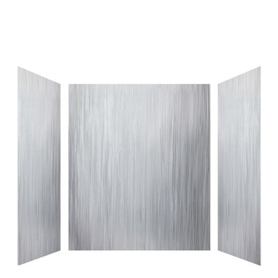 Transolid Lusso 60-in x 48-in x 72-in Glue to Wall 3-Piece Shower Wall Kit, Glacier Grey