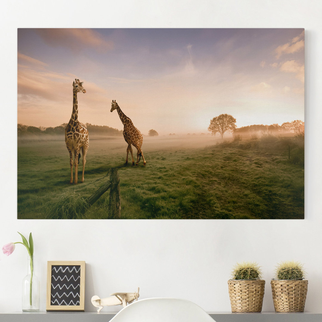 Leinwandbild Surreal Giraffes