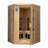 Pentagonal Hemlock Wood Indoor Corner Sauna Room with Double Glass Doors - Type A