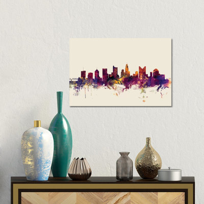 Columbus, Ohio, USA On Beige by Michael Tompsett - Gallery-Wrapped Canvas Giclée on Canvas