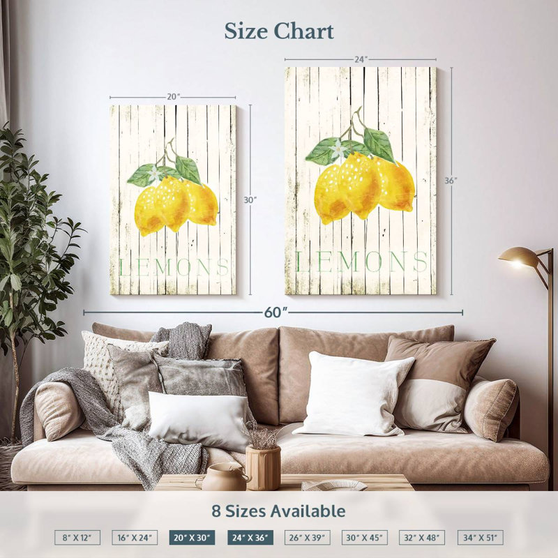 Yarlin Wood Lemons, 36" H x 24" W