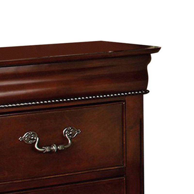 Ensemble de chambre à coucher grand lit, bois brun, ensemble de 3 pièces avec 2 tables de chevet
