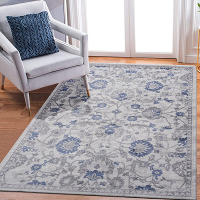Tapis bleu 8 x 10 - doux et teint pour le salon, la salle à manger, la chambre de bébé, le bureau