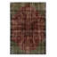 Wool Area Rug in Red/Green