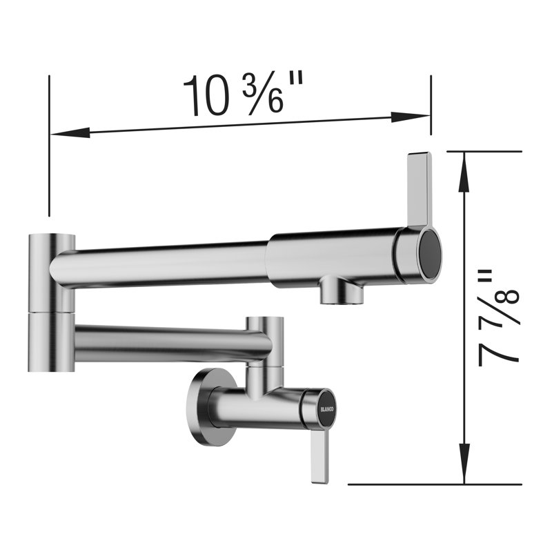 Culina II Wall-Mounted Pot Filler - PVD Steel, PVD Steel