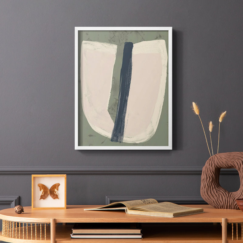 Papier découpé encadré III - bois massif, H 28 po x l 22 po, Cadre simple blanc
