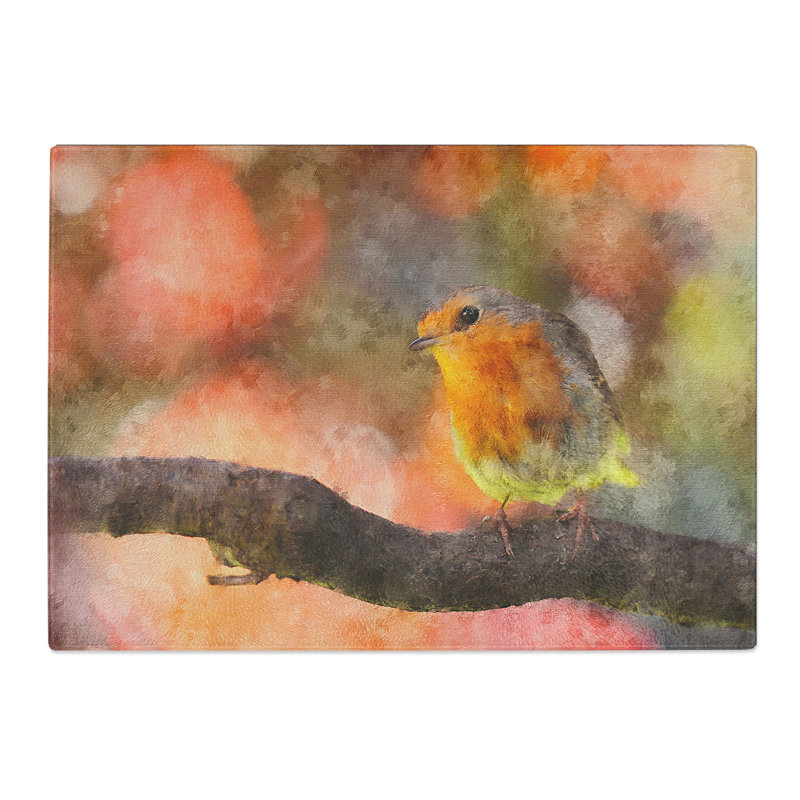 Robin Bird Vol.3 Painting Chopping Board, 0.4cm H x 20cm W x 28.5cm L