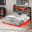 Upholstered Bookcase Storage Bed-485953030-485953032