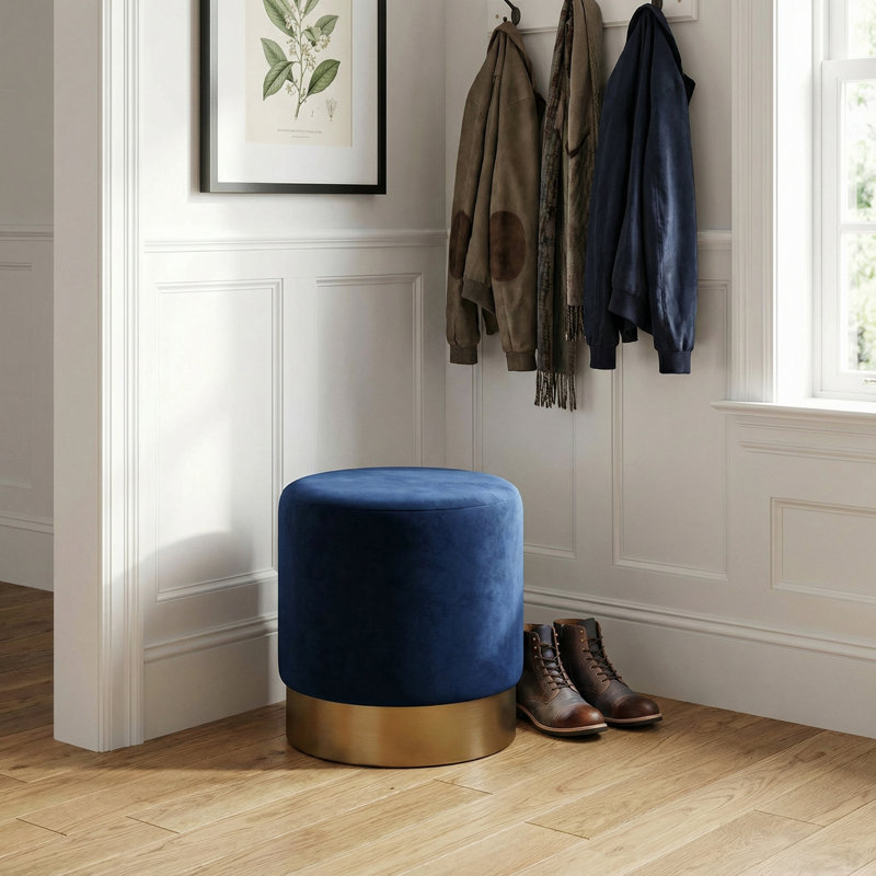 Repose-pieds Joslin 18 ", Bleu velours