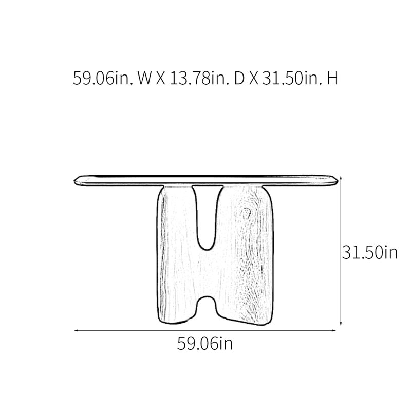 Console Modern Minimalist Art Design, H 31,5 po x l 59,06 po x P 13,78 po, Brun
