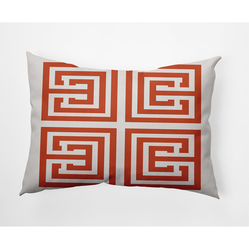 Nantucket Geometric Reversible Throw Pillow, Bright Orange