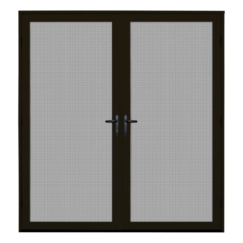 64x80 Bronze Surface Mount Security Screen Door with Meshtec Screen