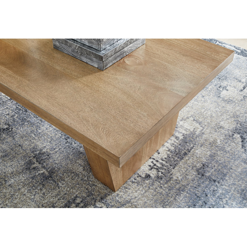Kristiland Light Brown Mango Wood Rectangular Coffee Table