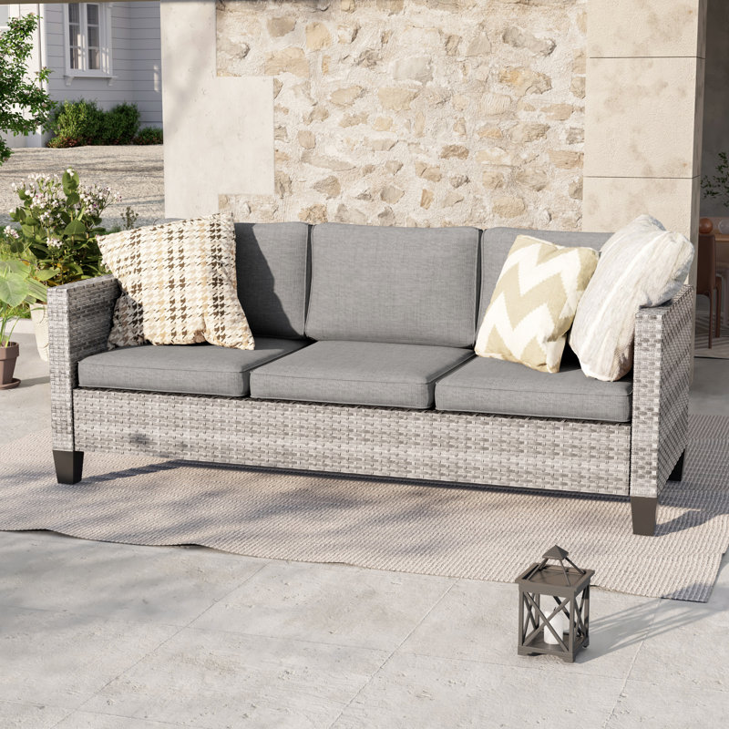 2 Patio ottomans for Outdoor, Grey