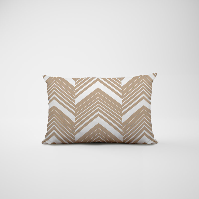 Outdoor Reversible Throw Pillow, Beige