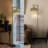 Industrial Floor Lamp With Rustic Stripe Lampshade Standing Pole Light Heavy Base E26 Socket Footswitch For Bedroom Office Reading Study