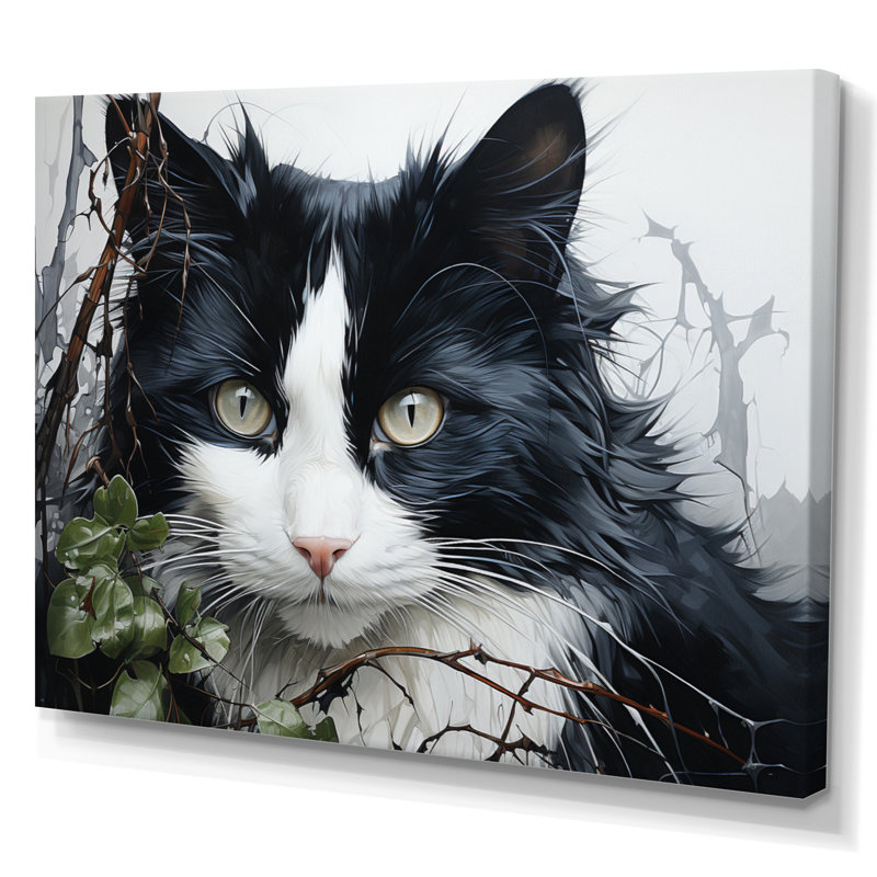 Chat mystérieux I - impression, H 24 po x l 32 po x P 1 po, Toile tendue