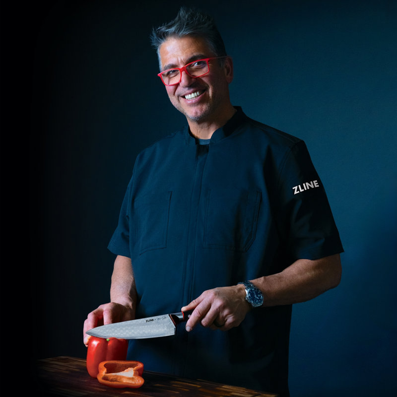 Couteau de chef japonais en acier Damas de 8 po ZLINE Mark Estee (KCKT-ME-JD)