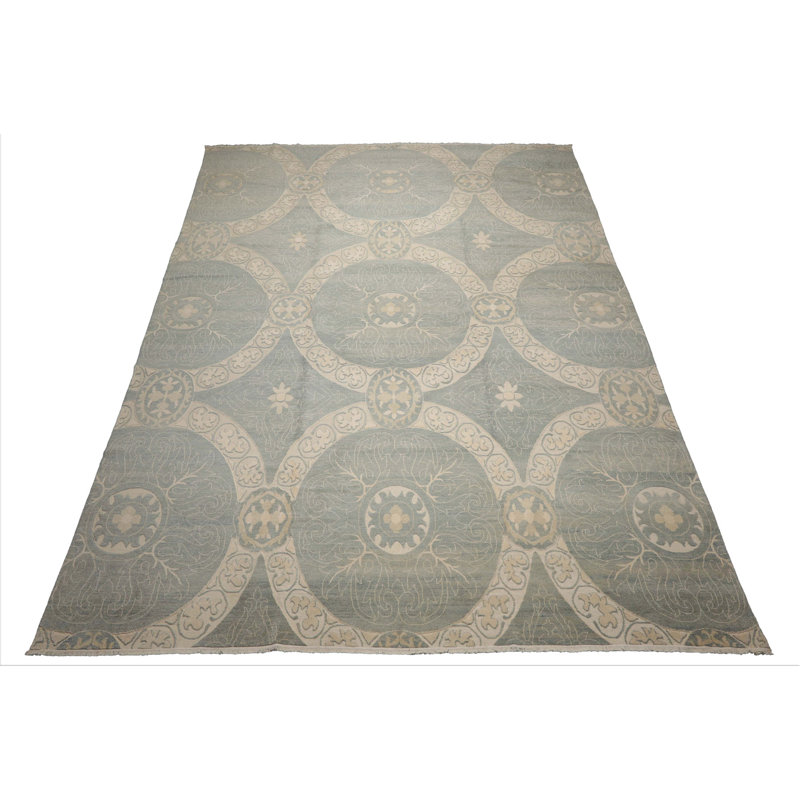 Tapis en laine noué à la main 11 pi 9 po x 15 pi 3 po