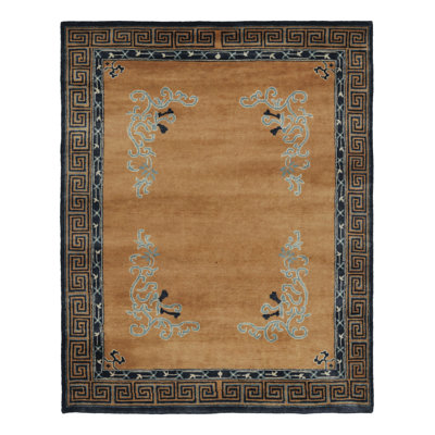 Art Deco One-of-a-Kind 4'4X5'7 Hand Knotted Area Rug