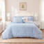 Ensembles de literie à motif floral bleu, ensemble d'édredon simple en microfibre TG