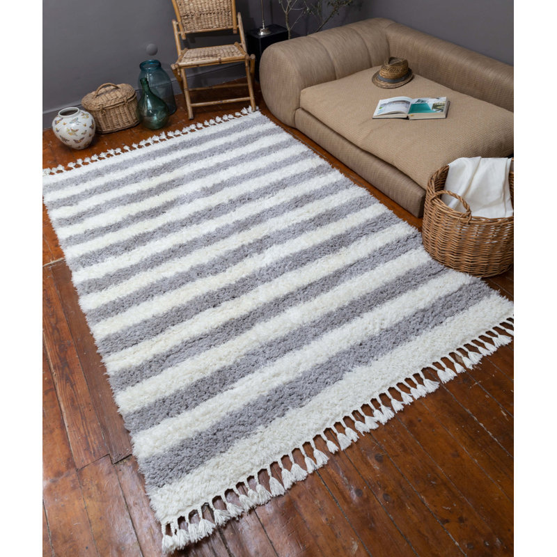 Benjemin Striped Indoor Rug, Rectangle 4' x 5'11"