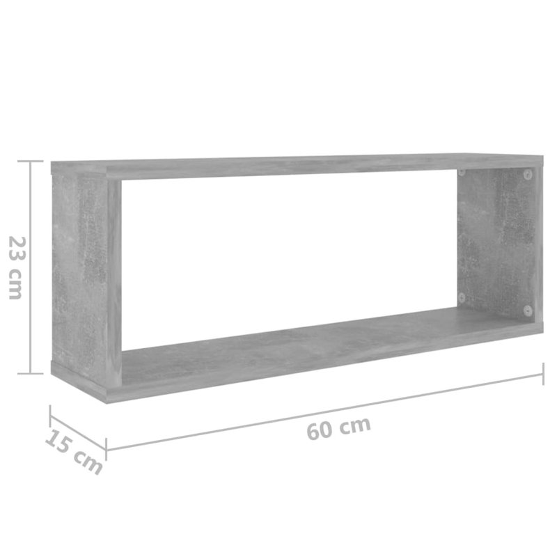 Glendi 4 Piece Cube Shelf, 23cm H x 60cm W x 15cm D, Gray
