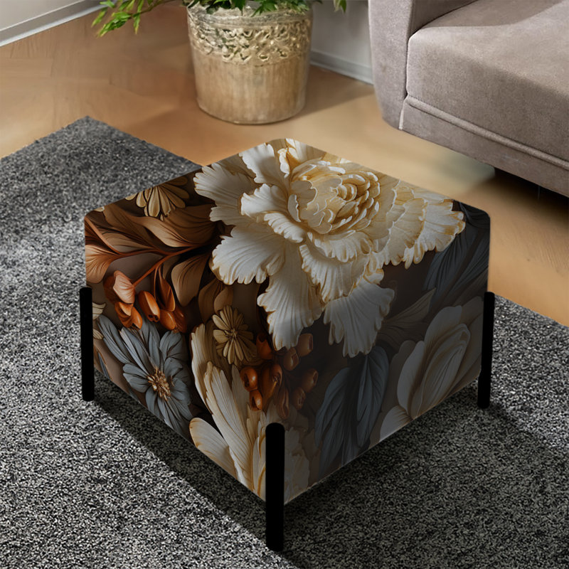 Rustic Brocade Elegance Victorian Motif I - Repose-pieds carré floral
