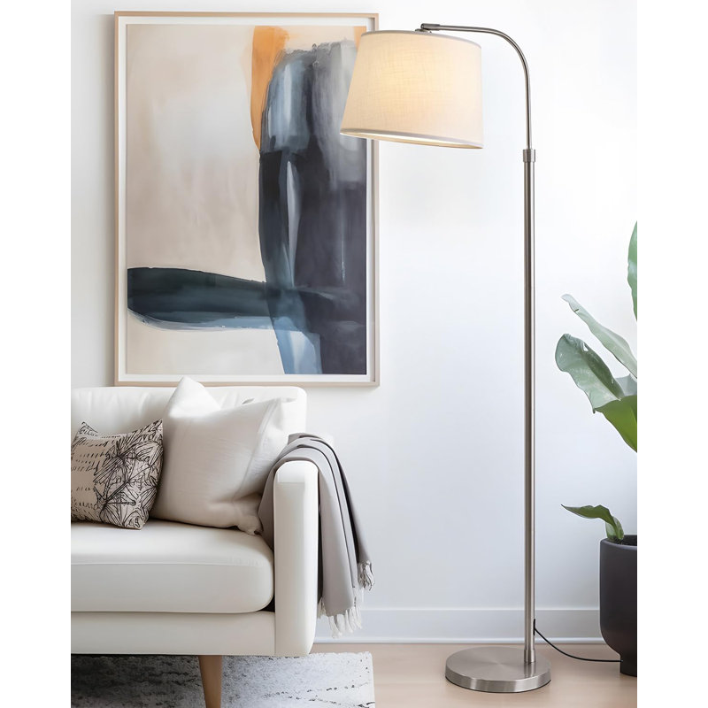 62" Arch Floor Lamp For Living Room LED Tall Standing Light With Hanging Lamp Shade Modern Pole Lamp For Bedroom Office Study Room Kids Room