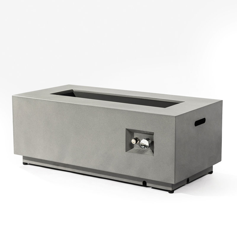 Table de feu d'extérieur en acier de 42 pouces - propane, chauffage efficace, flamme réglable, haute sécurité, conception d'espace, facile à nettoyer et à entretenir, pare-brise en verre alimenté, intensité réglable,