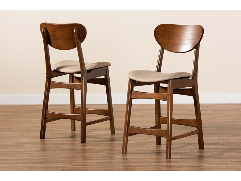 Tabouret de comptoir 24 po Finkelstein, Polyester beige