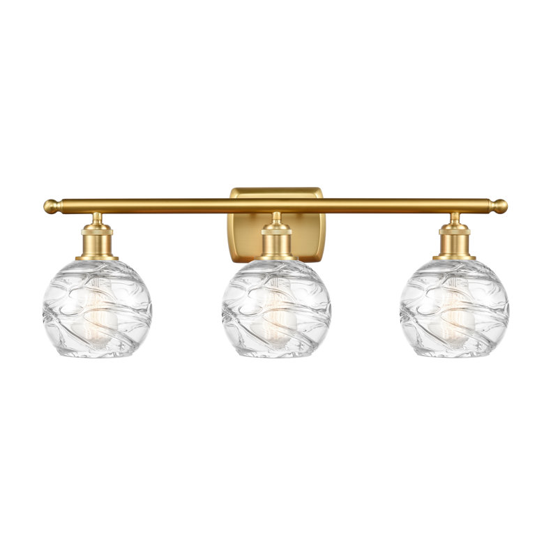 Éclairage pour meuble-lavabo à intensité variable Halvorson, Or satiné, Ampoule incandescente rétro de 60 watts