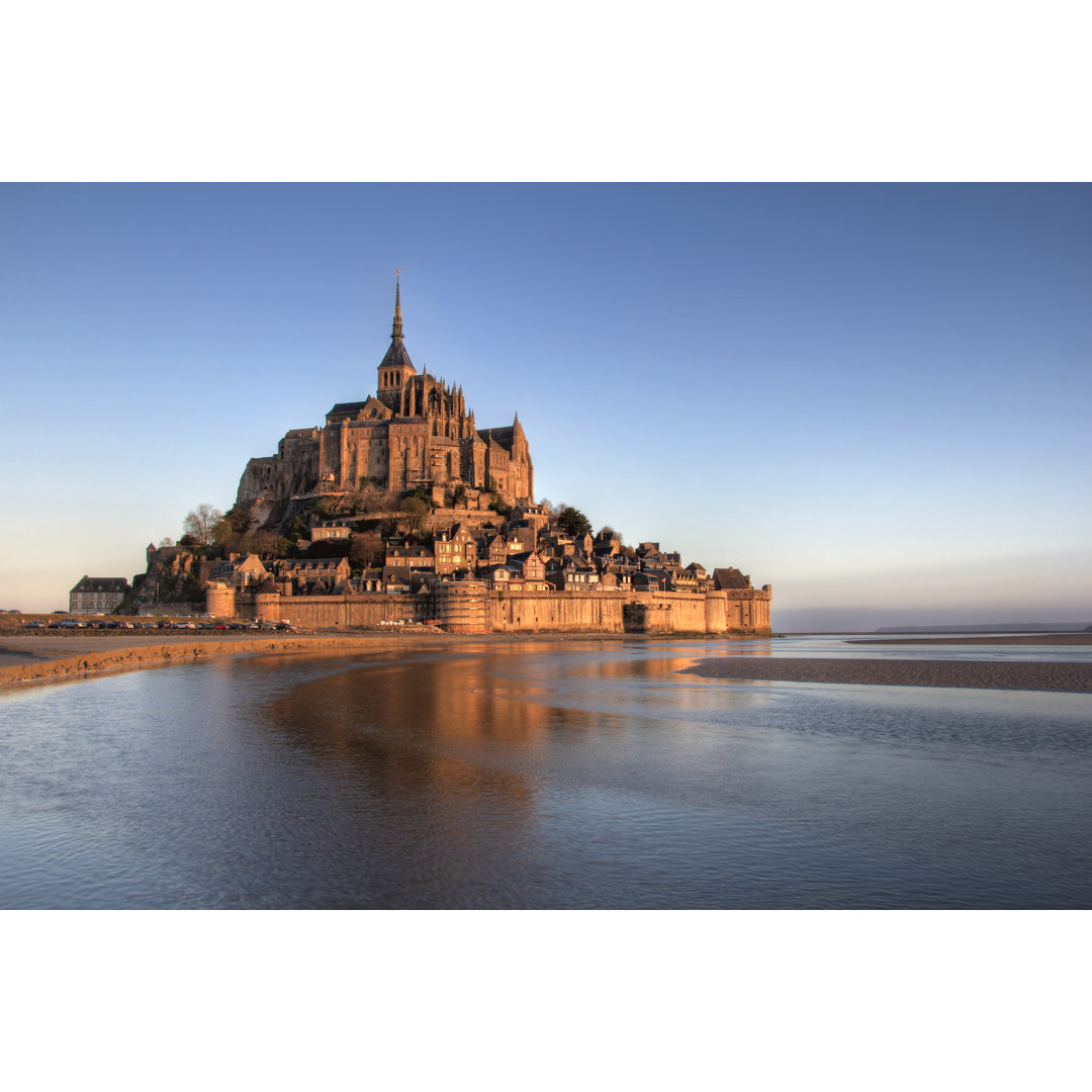 Leinwandbild Mont Saint Michel-Reflexion