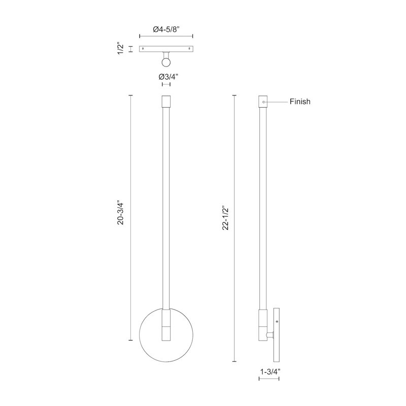 Motif 1 - Light LED Armed Sconce