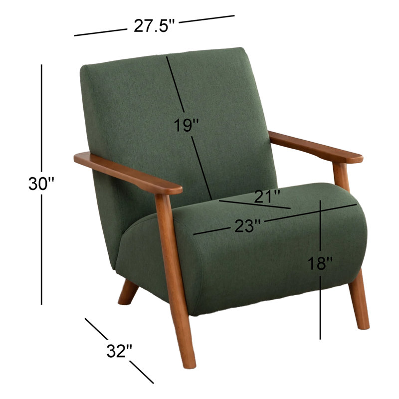 Ensemble de 2 fauteuils rembourrés Andablo, Lin vert