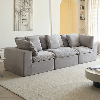 Canapé modulaire modulaire, canapé modulaire compressé de style minimaliste moderne, canapé-lit pour le salon, canapé-lit compressé confortable, conception peu encombrante, gris clair