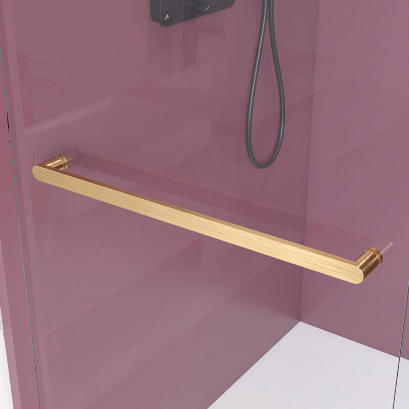 Double porte de douche coulissante sans cadre avec verre transparent de 3/8 pouce (10 mm)