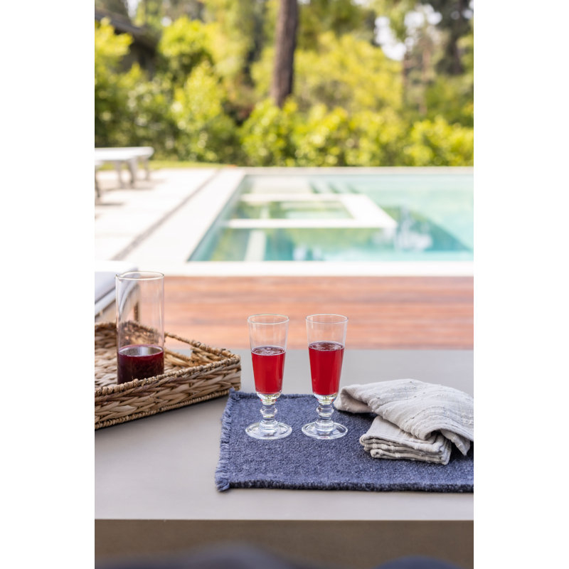 Porter 50% Linen, 17% Cotton, 16% Acrylic, 17% Rayon Rectangle Placemats, Navy
